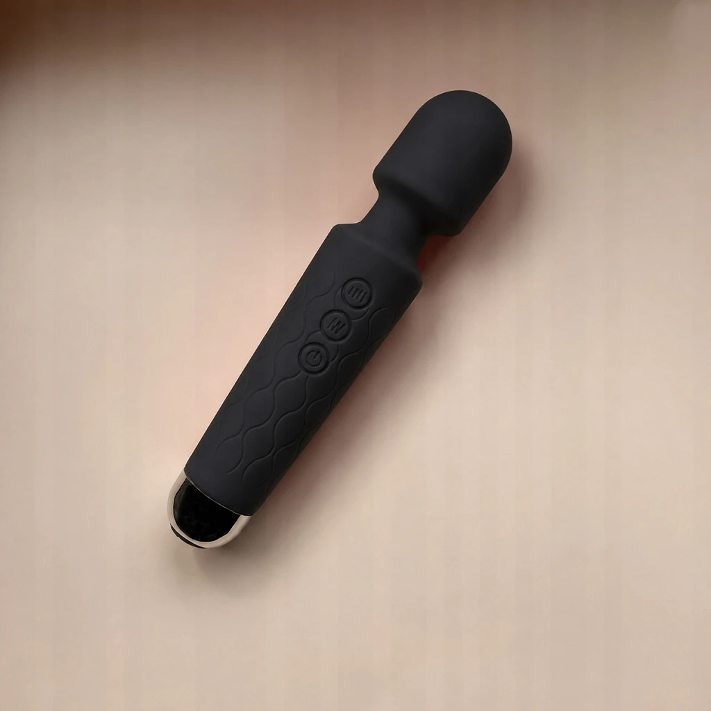 Wibrator Magic Wand Damski Mikrofon Masażer Łechtaczki 20 Trybów USB Mocny – Czarny