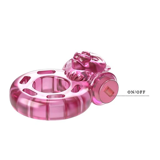 Pierścień erekcyjny Cockring VIBRATOR - TPR różowy — zdjęcie 6