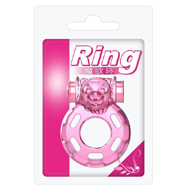 Pierścień erekcyjny wibracyjny Bear Pink - silikon — zdjęcie 7