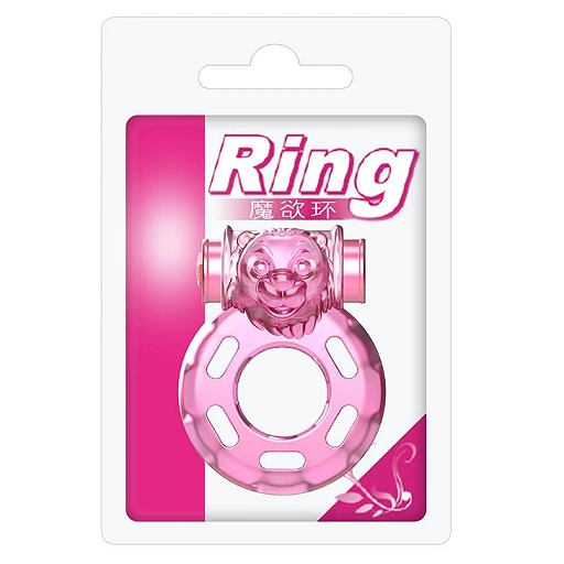 Pierścień erekcyjny wibracyjny Bear Pink - silikon — zdjęcie 7