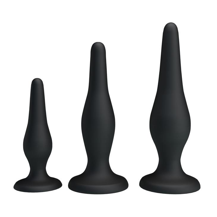 Korek analny Mini Anal Kit - silikon, zestaw 3 — zdjęcie 1