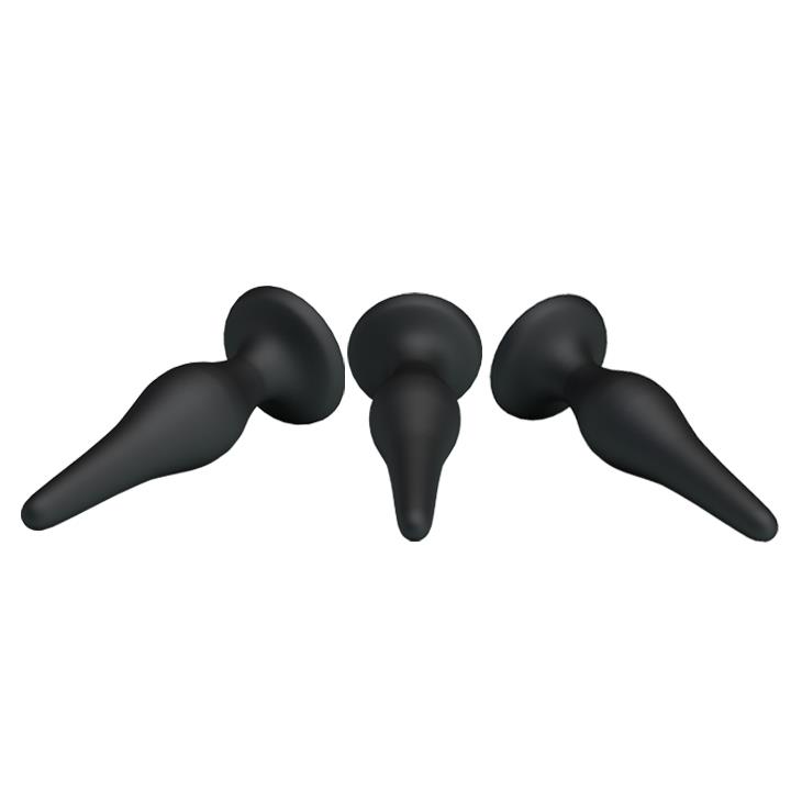 Korek analny Mini Anal Kit - silikon, zestaw 3 — zdjęcie 6