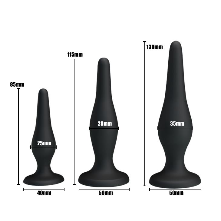 Korek analny Mini Anal Kit - silikon, zestaw 3 — zdjęcie 7