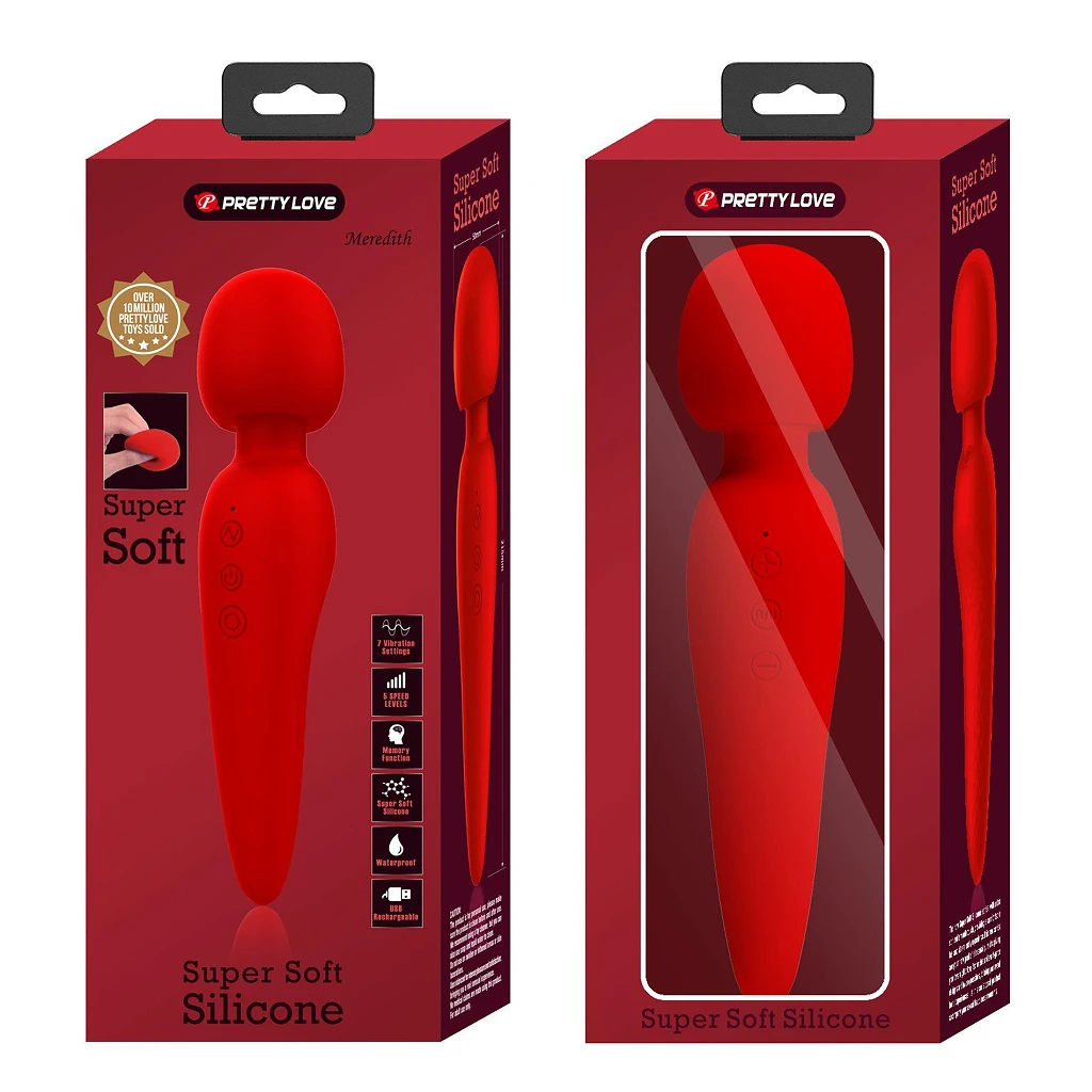 Masażer Meredith Red – silikonowy, wodoodporny, 7 trybów — zdjęcie 11