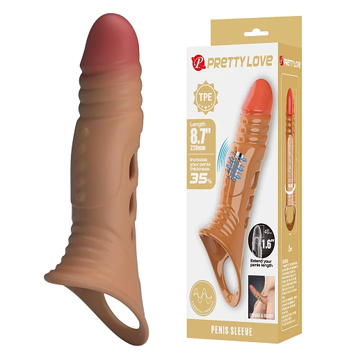 Nakładka na penisa Pretty Love – wibracje, TPE, 22 cm — zdjęcie 6