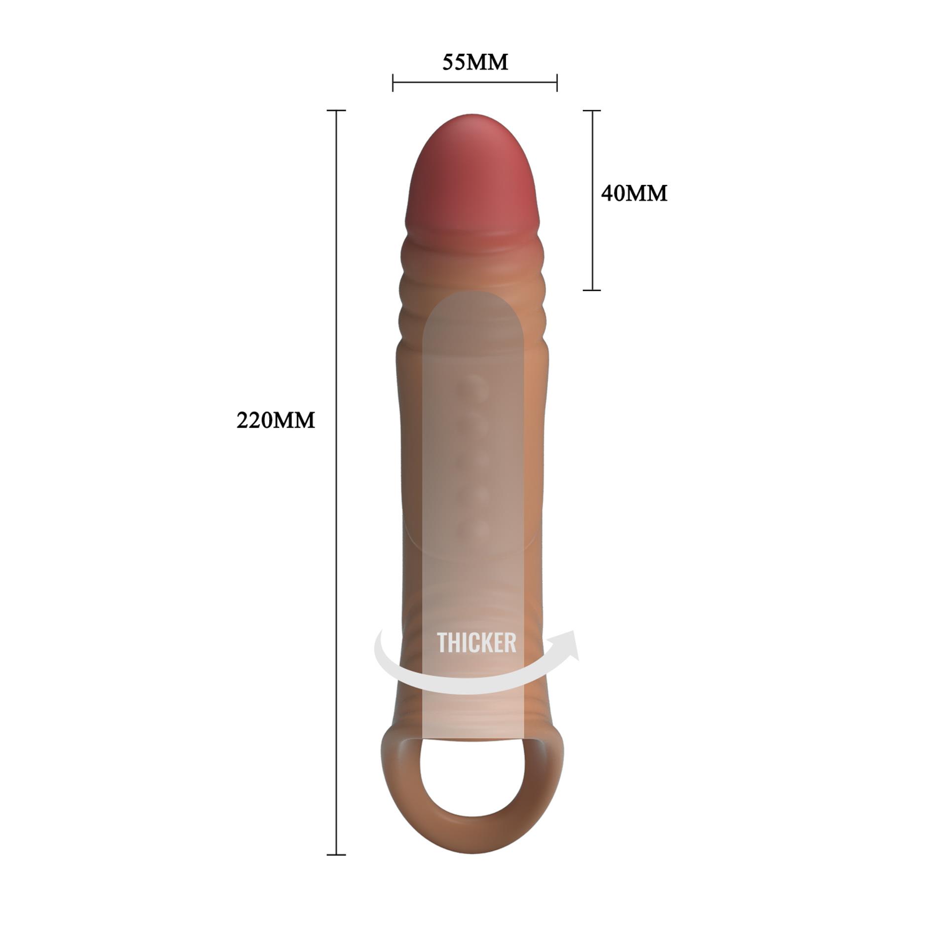Nakładka na penisa Pretty Love – wibracje, TPE, 22 cm — zdjęcie 8