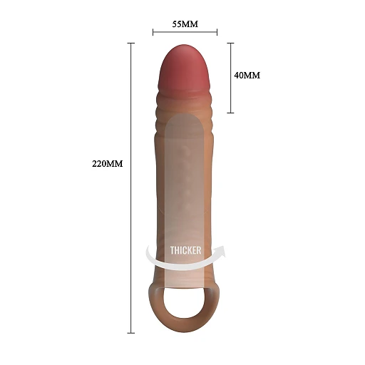 Nakładka na penisa Pretty Love – wibracje, TPE, 22 cm — zdjęcie 8