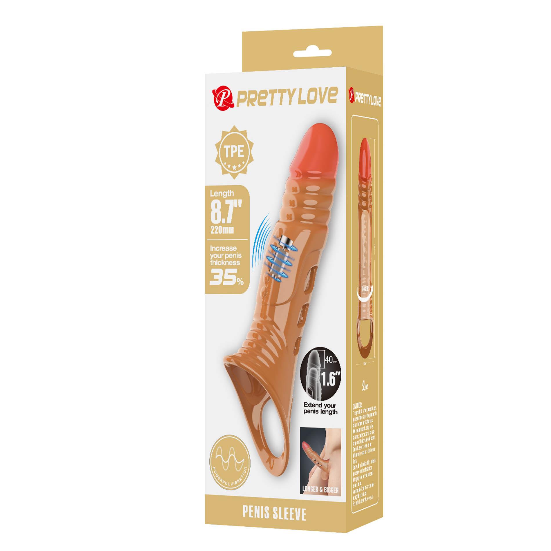 Nakładka na penisa Pretty Love – wibracje, TPE, 22 cm — zdjęcie 10