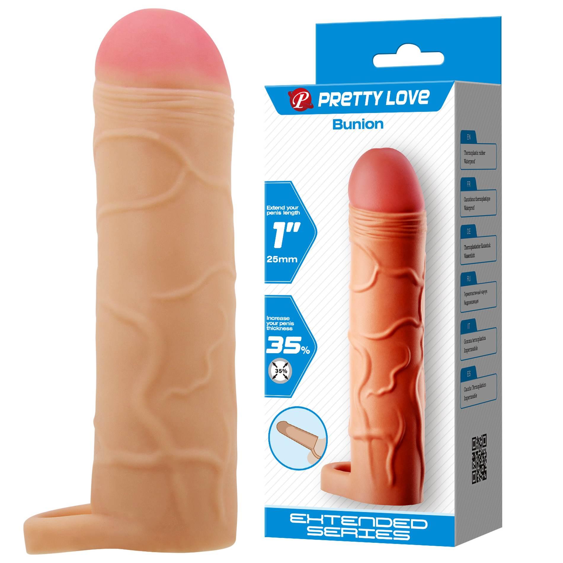 Nakładka na penisa Pretty Love Bunion – +25 mm, pierścień na jądra — zdjęcie 6