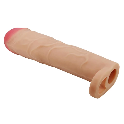 Nakładka na penisa Pretty Love Gerd – 7,6 cm dłużej, pętla na jądra — zdjęcie 4