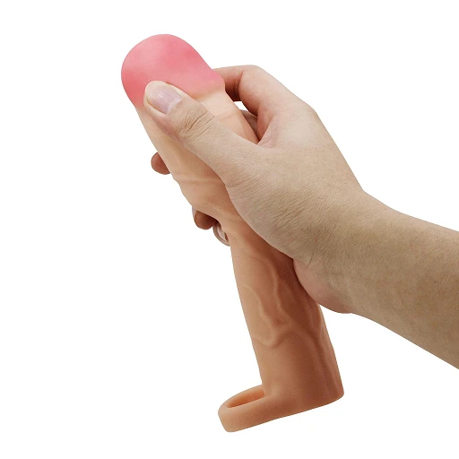 Nakładka na penisa Pretty Love Gerd – 7,6 cm dłużej, pętla na jądra — zdjęcie 8