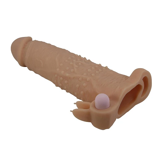 Nakładka na penisa Pretty Love Quillon – wibrująca, 20 cm — zdjęcie 4
