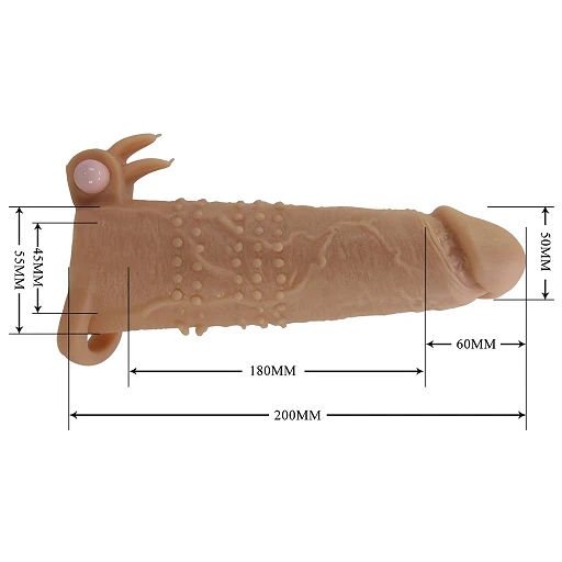 Nakładka na penisa Pretty Love Quillon – wibrująca, 20 cm — zdjęcie 8