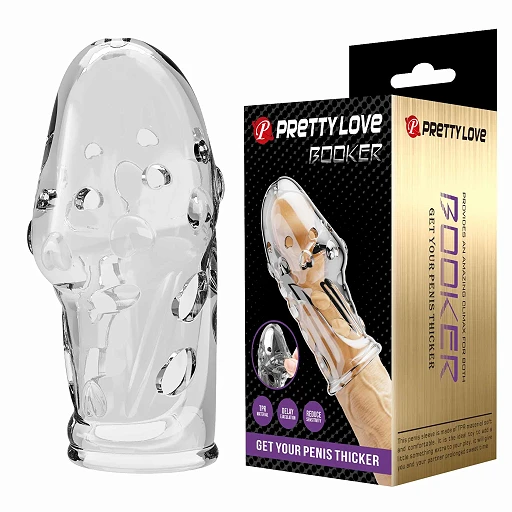 Nakładka na penisa Pretty Love Booker – przezroczysta, TPR, 8 cm — zdjęcie 6