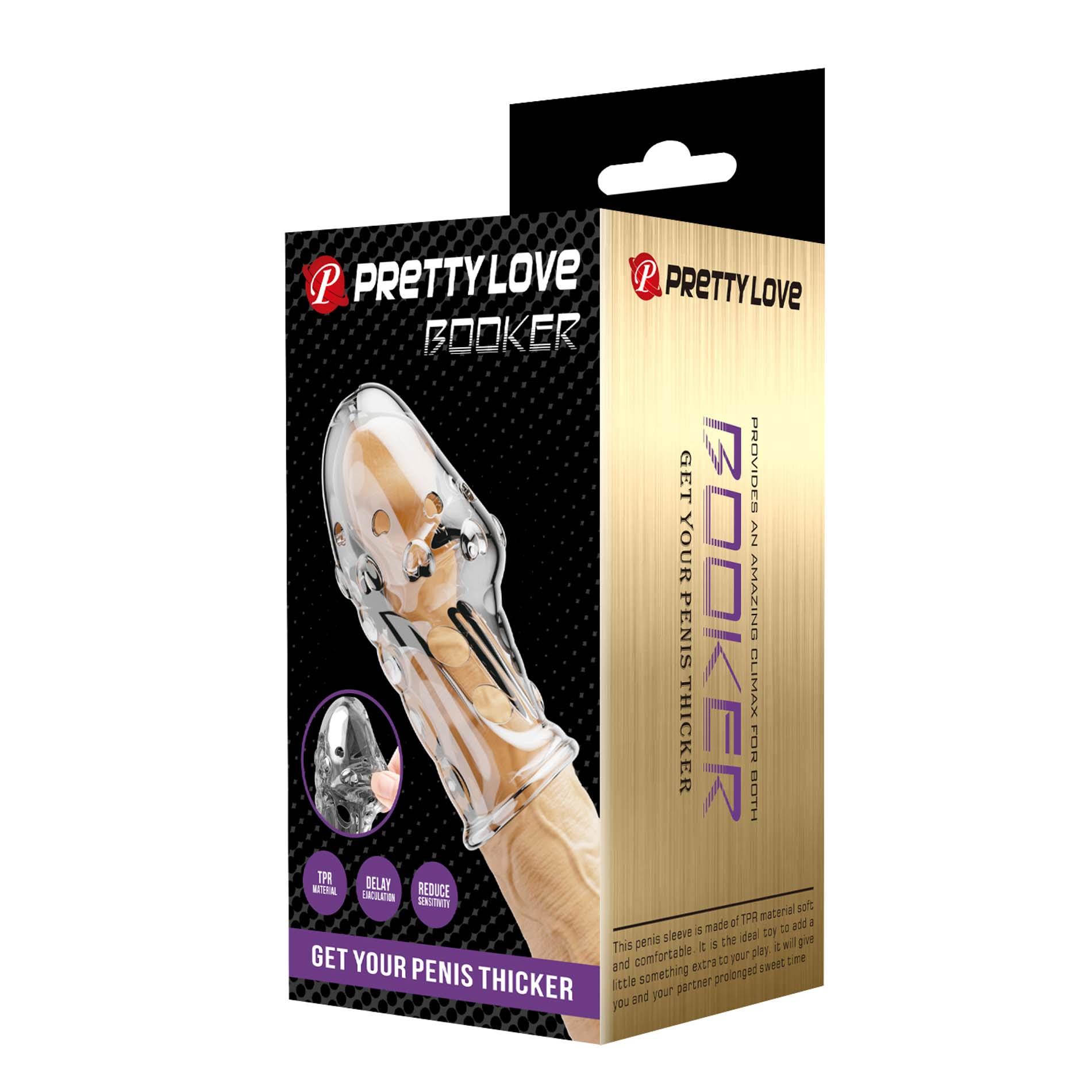 Nakładka na penisa Pretty Love Booker – przezroczysta, TPR, 8 cm — zdjęcie 9