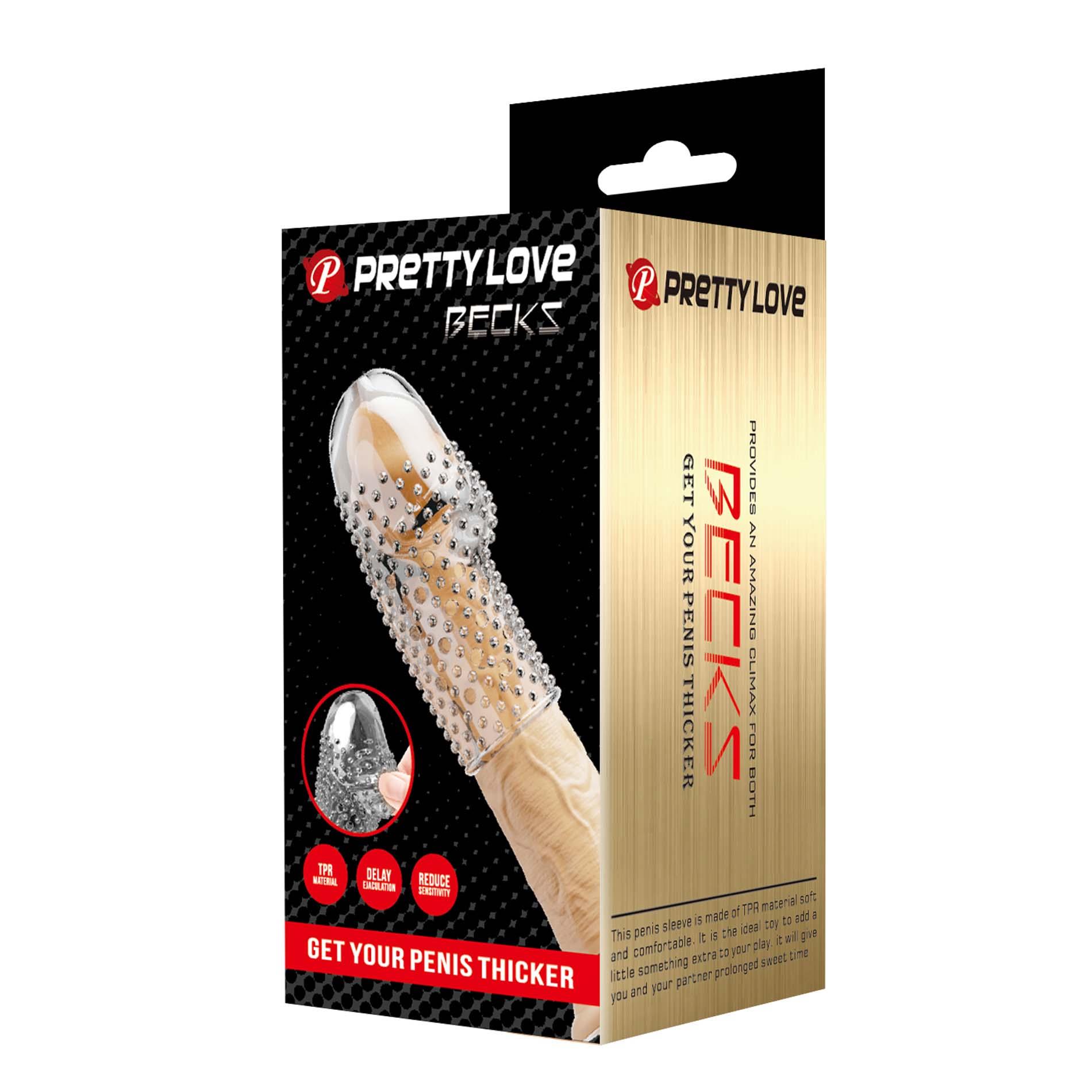 Nakładka na penisa Pretty Love Becks – przezroczysta, wypustki — zdjęcie 9