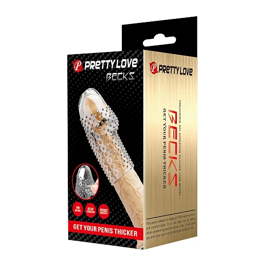 Nakładka na penisa Pretty Love Becks – przezroczysta, wypustki — zdjęcie 9