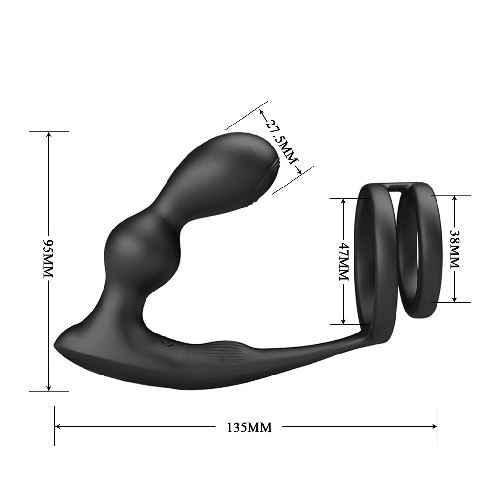 Masażer prostaty MR PLAY - 12 trybów, z pierścieniem — zdjęcie 6