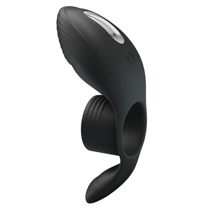 Pierścień erekcyjny wibracyjny Silicone 7-funkcji czarny — zdjęcie 1