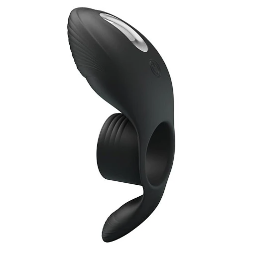 Pierścień erekcyjny wibracyjny Silicone 7-funkcji czarny