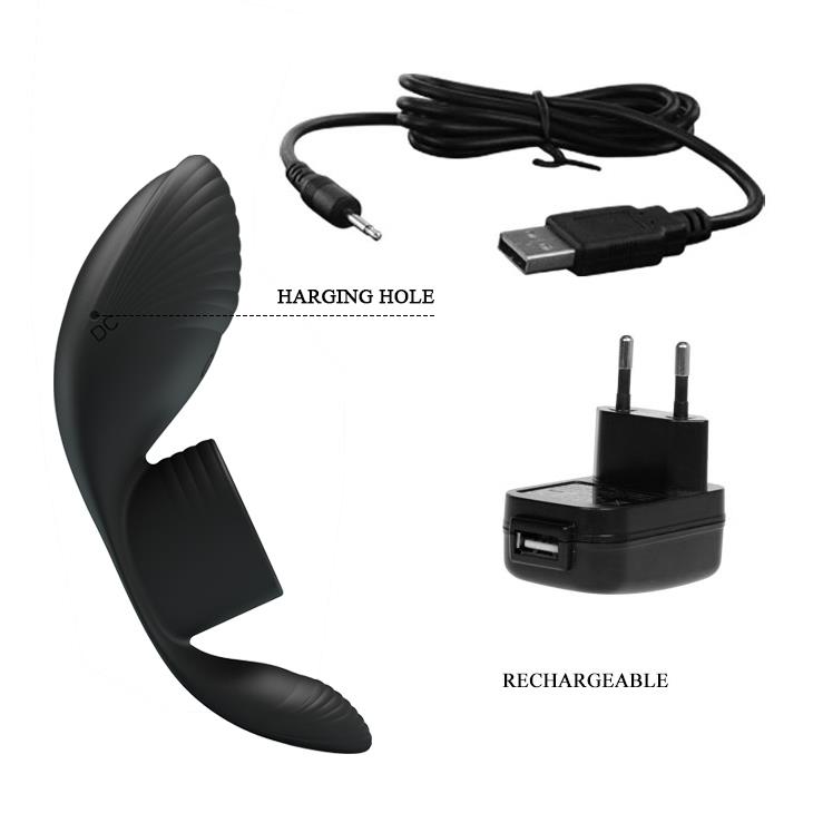 Pierścień erekcyjny wibracyjny Silicone 7-funkcji czarny — zdjęcie 10