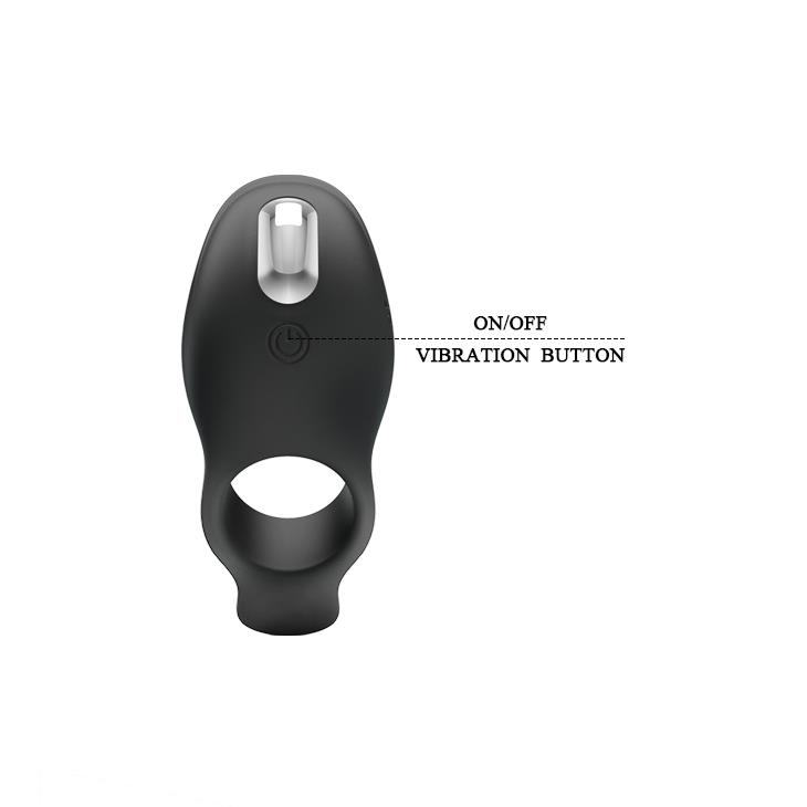 Pierścień erekcyjny wibracyjny Silicone 7-funkcji czarny — zdjęcie 9