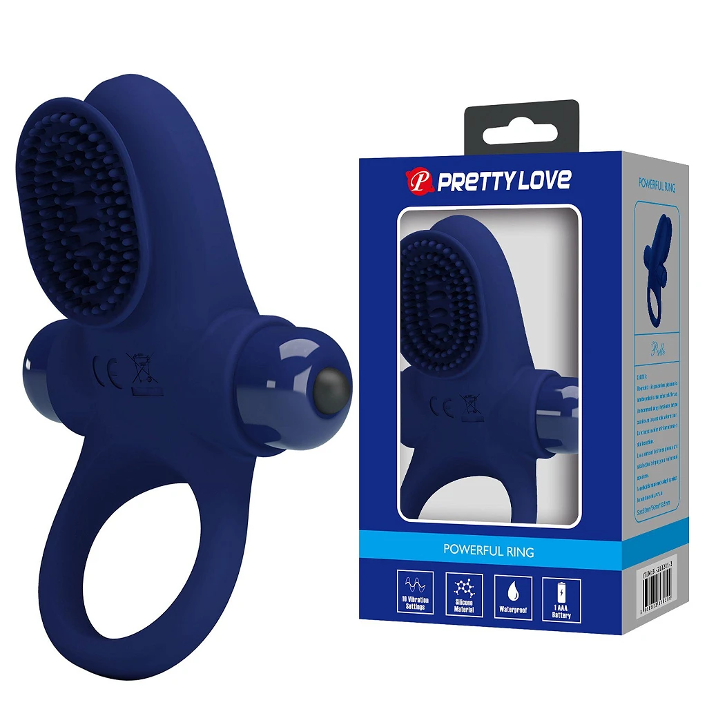 Pierścień erekcyjny wibracyjny Powerful Ring - silikon