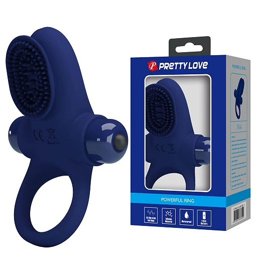 Pierścień erekcyjny wibracyjny Powerful Ring - silikon