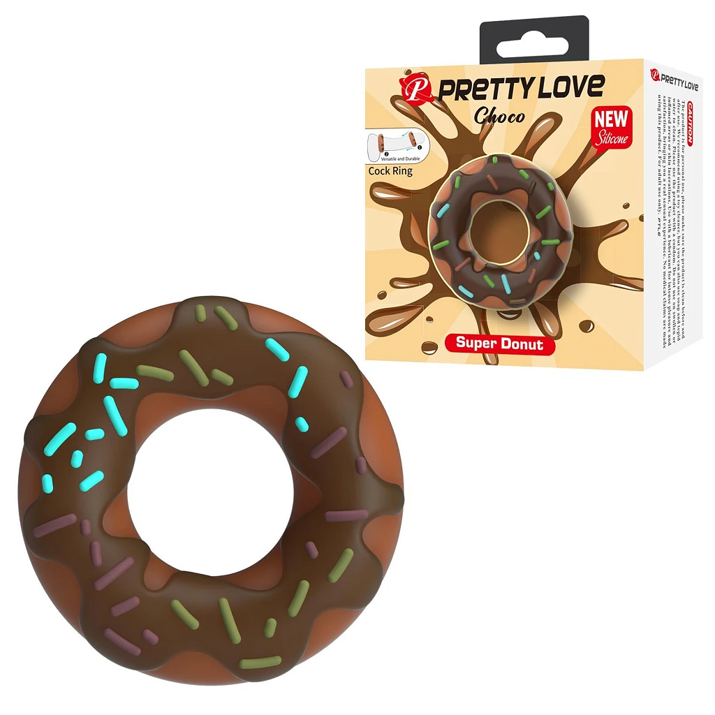 Pierścień erekcyjny Choco Super Donut - silikon