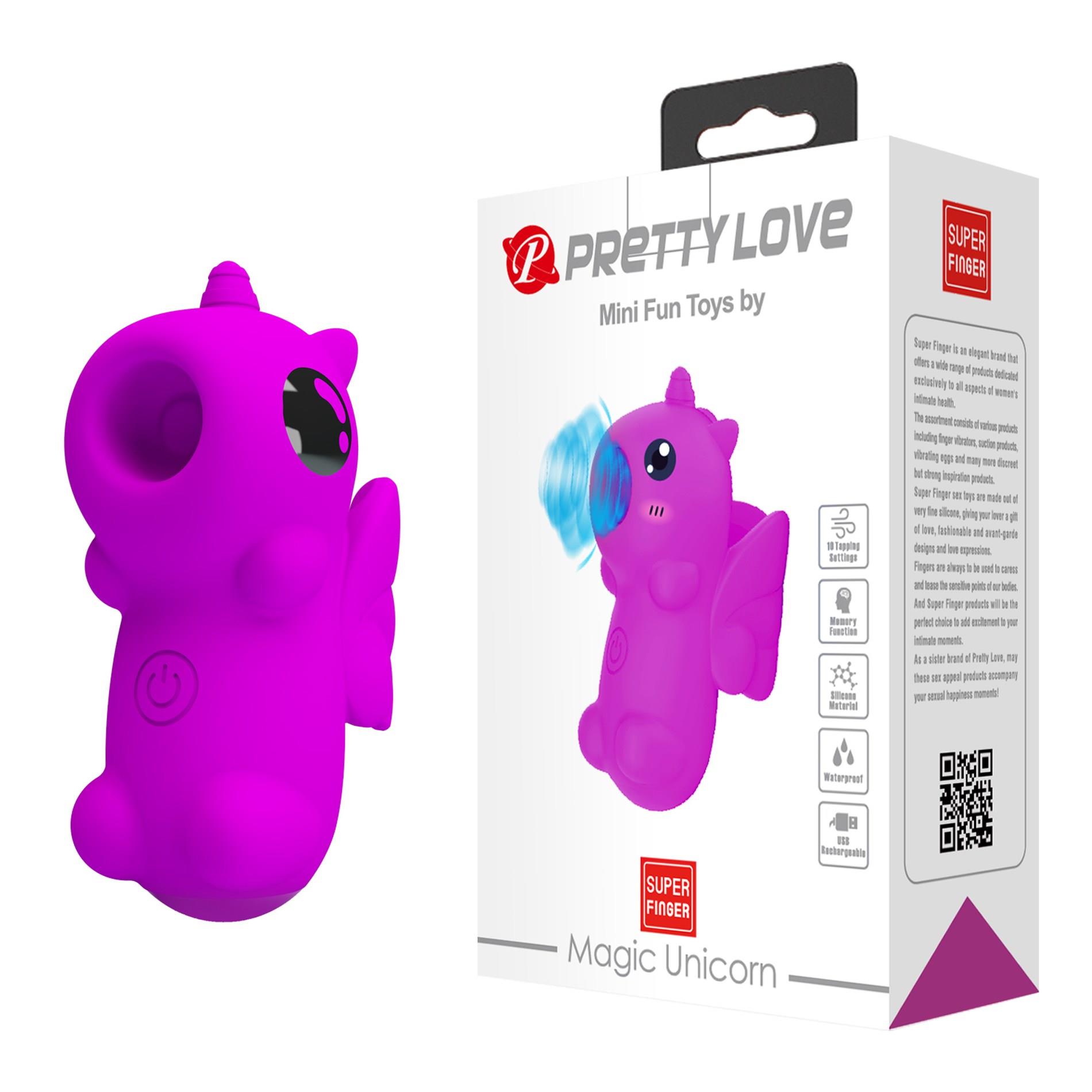 Wibrator na palec Pretty Love Magic Unicorn – 10 funkcji stukania — zdjęcie 6