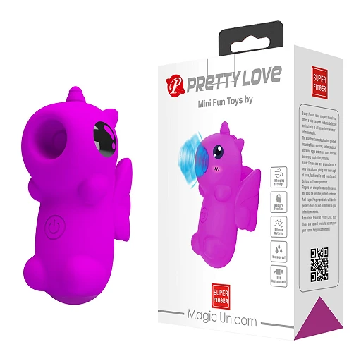 Wibrator na palec Pretty Love Magic Unicorn – 10 funkcji stukania — zdjęcie 6