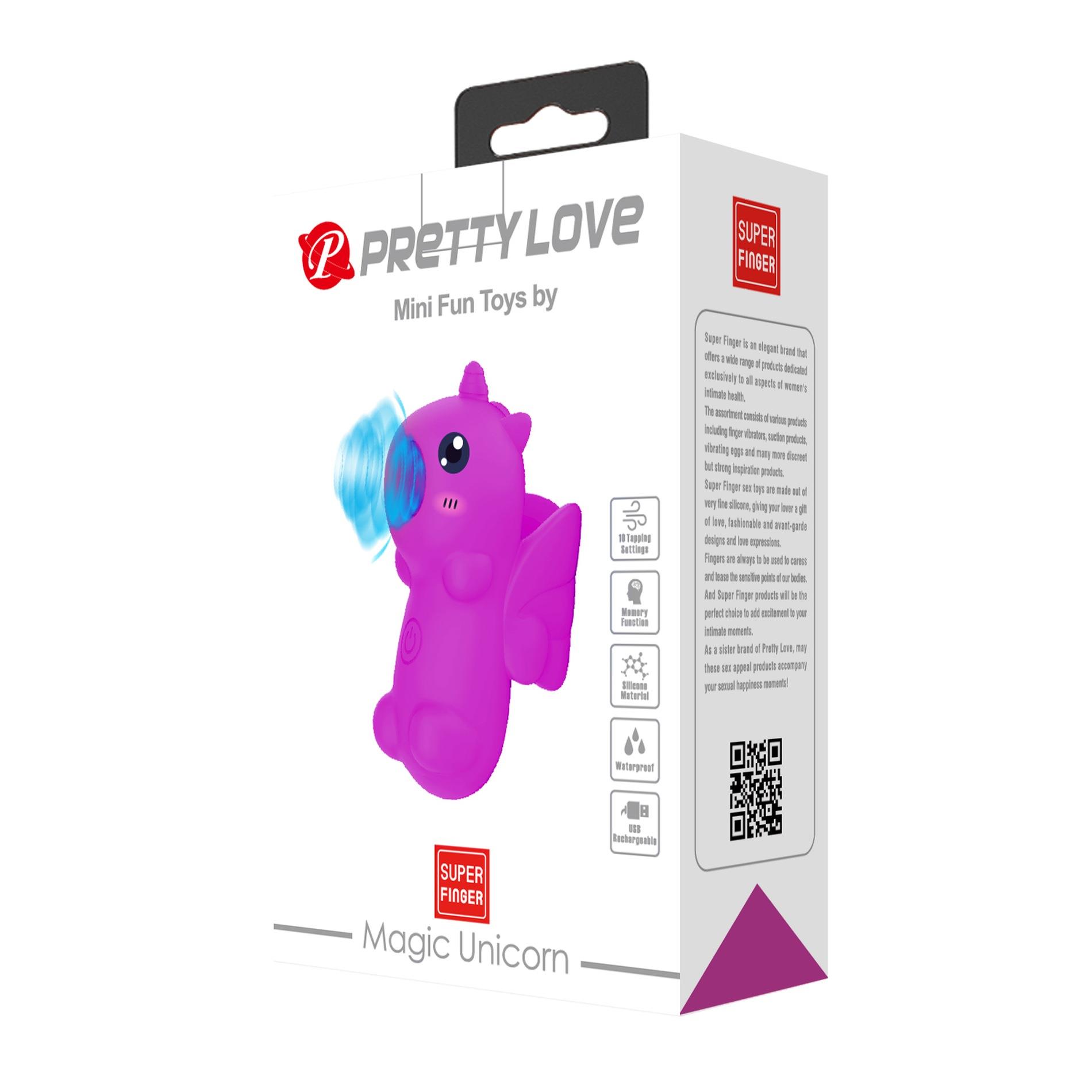 Wibrator na palec Pretty Love Magic Unicorn – 10 funkcji stukania — zdjęcie 12