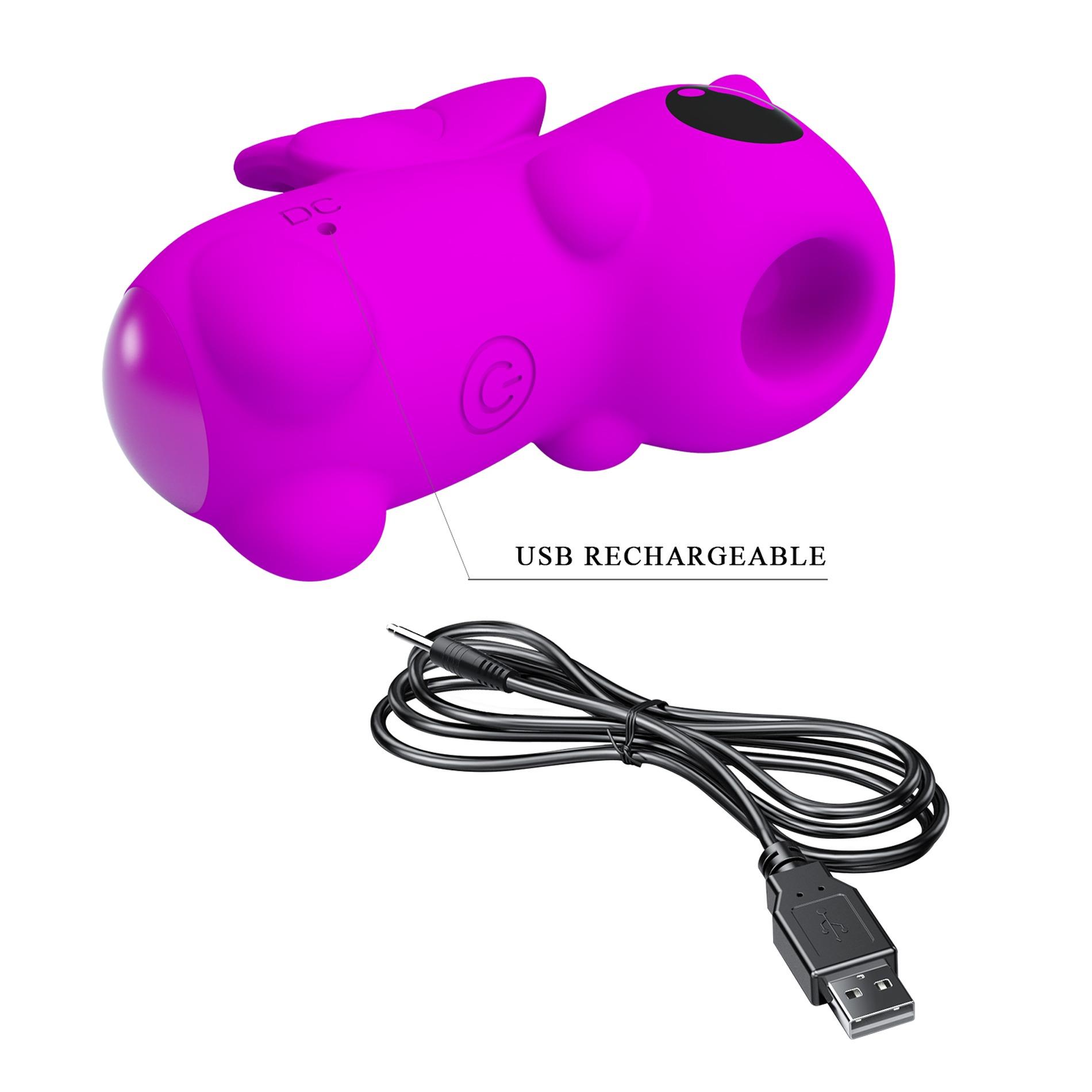 Wibrator na palec Pretty Love Magic Unicorn – 10 funkcji stukania — zdjęcie 10