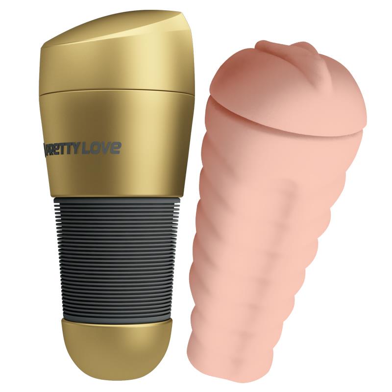 Masturbator Kitty – złota tuba, CyberSkin, 20,5 cm — zdjęcie 4