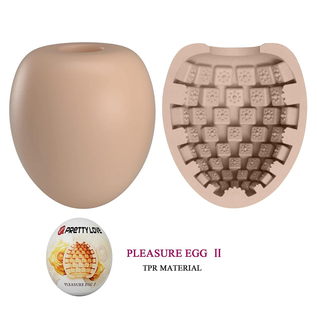Masturbator Pleasure Egg II – elastyczna tuleja TPR — zdjęcie 2