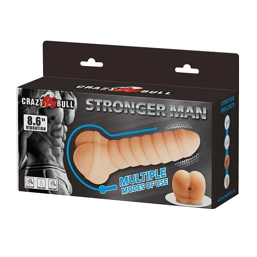 Masturbator Stronger Man – wibrujący, tunel TPR 22 cm — zdjęcie 8