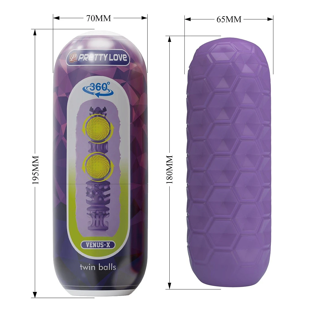 Masturbator Venus-X Twin Balls – miękka tuleja TPR — zdjęcie 6