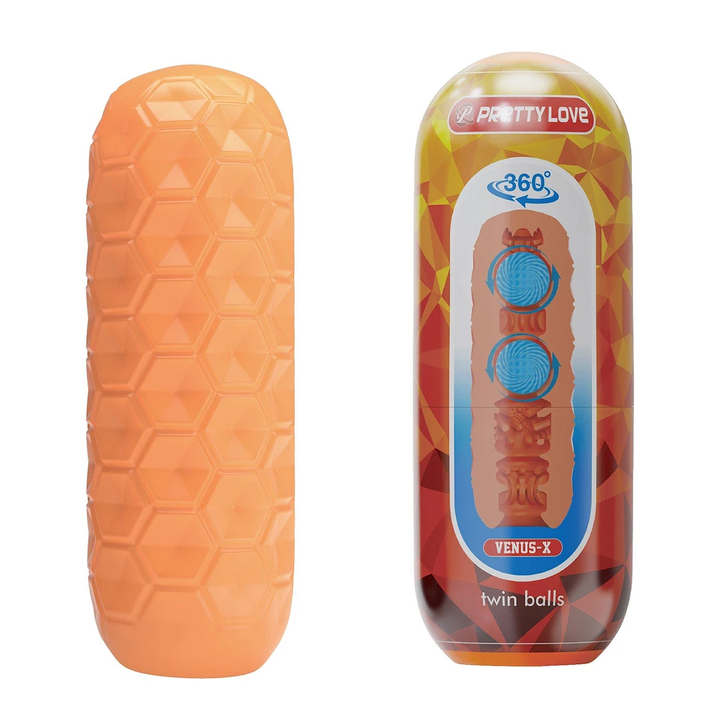 Masturbator Venus-X Twin Balls – miękki TPR, podwójne kulki
