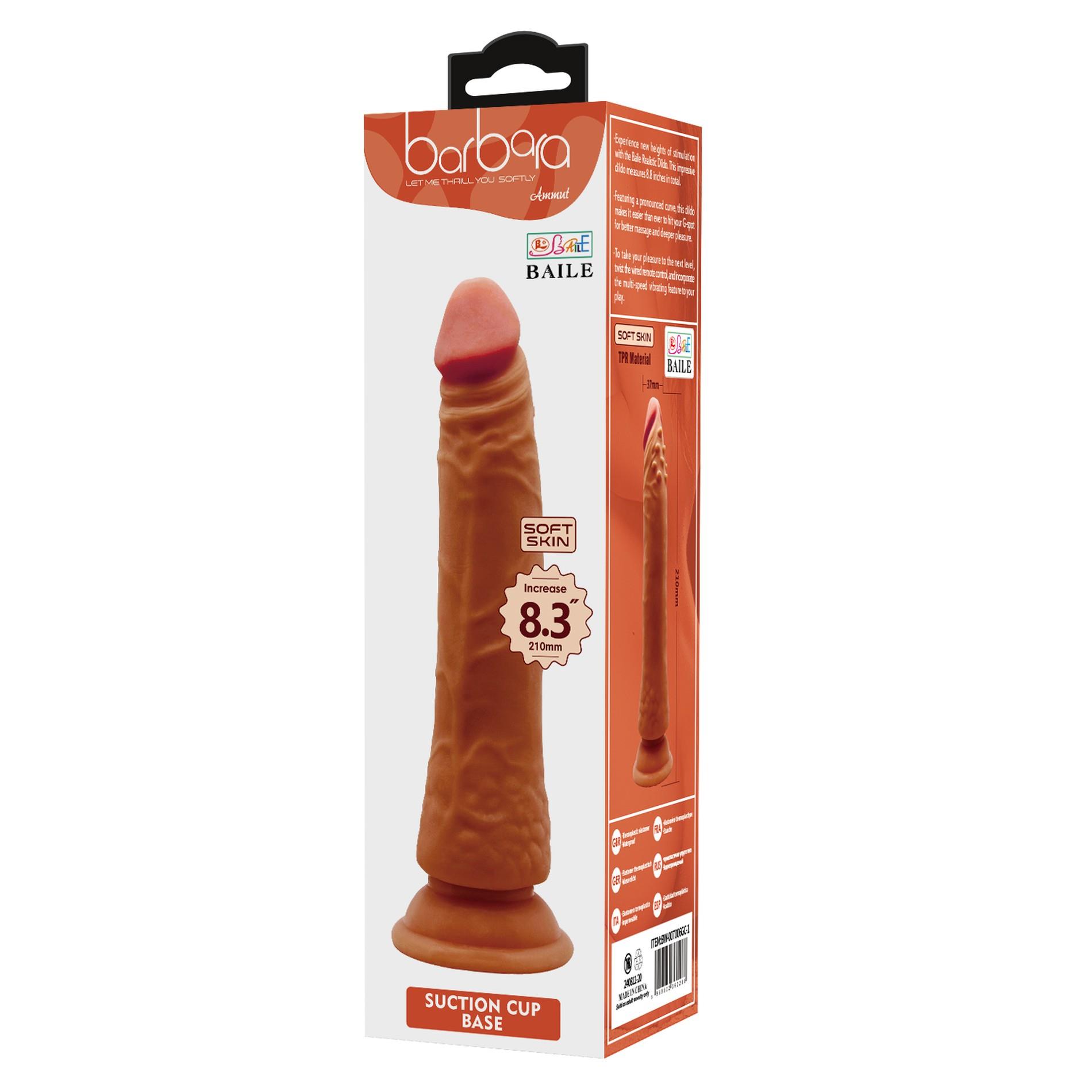 Dildo Barbara 8.3” z przyssawką – elastyczne TPR — zdjęcie 11