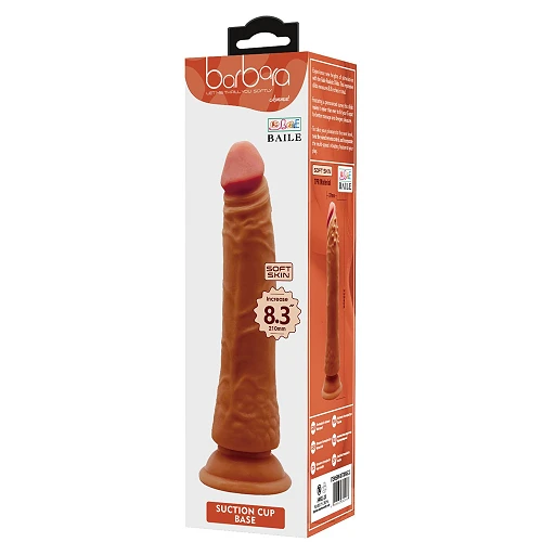 Dildo Barbara 8.3” z przyssawką – elastyczne TPR — zdjęcie 11