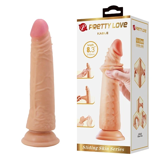 Dildo Kable 8.3" Sliding Skin – ruchoma skóra, przyssawka