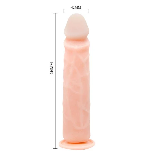 Dildo Flexible Real Penis – TPR, 24 cm, przyssawka — zdjęcie 2