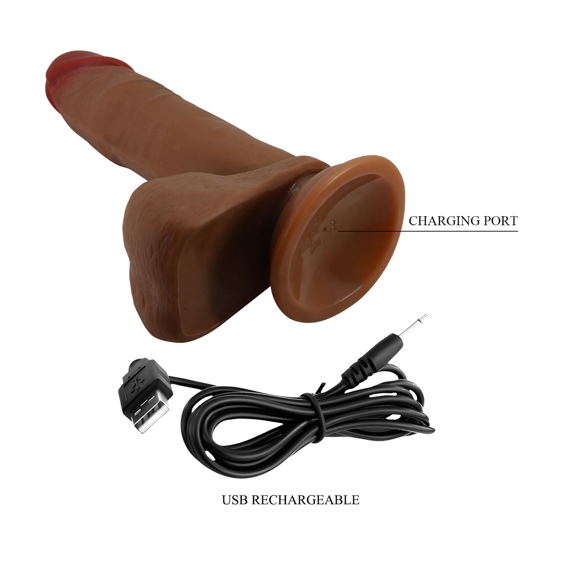 Realistyczne dildo Abel 8,2" – wibracje, posuwy, rotacje — zdjęcie 8
