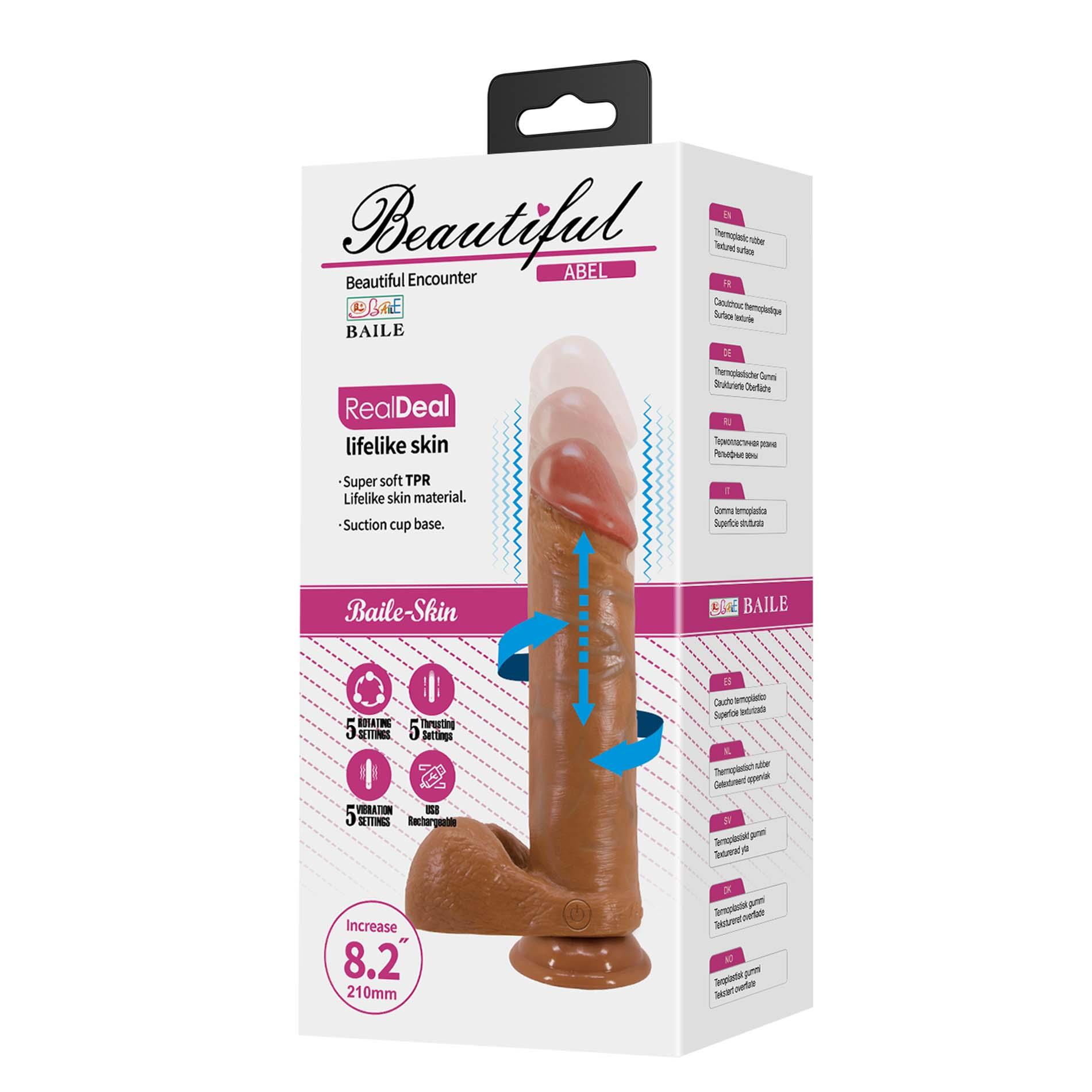 Realistyczne dildo Abel 8,2" – wibracje, posuwy, rotacje — zdjęcie 9