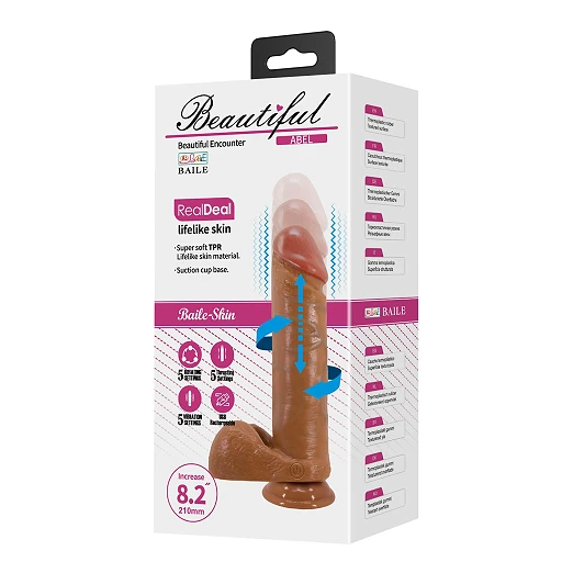 Realistyczne dildo Abel 8,2" – wibracje, posuwy, rotacje — zdjęcie 9