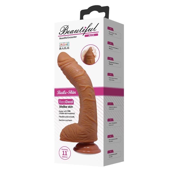 Dildo Alex z przyssawką – realistycznie żylkowane, zakrzywione — zdjęcie 7