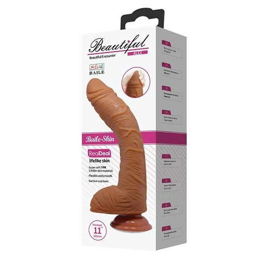 Dildo Alex z przyssawką – realistycznie żylkowane, zakrzywione — zdjęcie 7