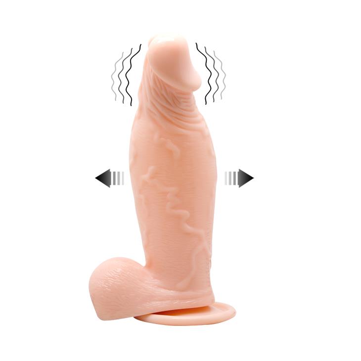 Nadmuchiwane dildo wibracyjne z przyssawką – Flesh, 19 cm — zdjęcie 2