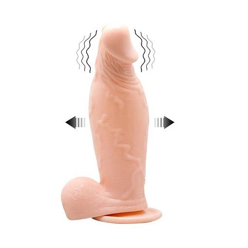 Nadmuchiwane dildo wibracyjne z przyssawką – Flesh, 19 cm — zdjęcie 2