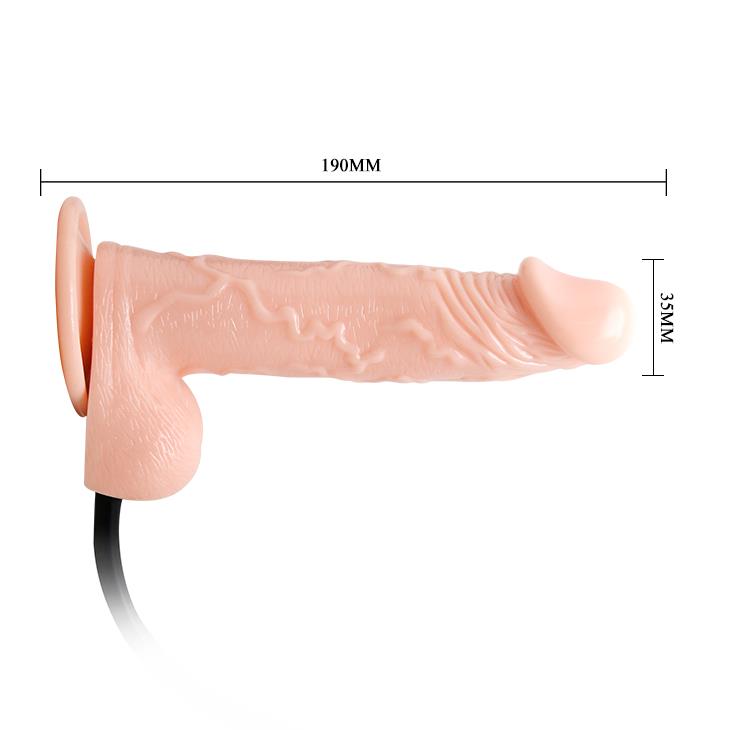 Nadmuchiwane dildo wibracyjne z przyssawką – Flesh, 19 cm — zdjęcie 4